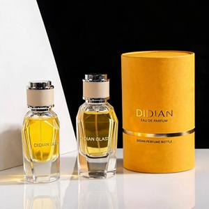 Flacone di Profumo di Lusso Unico e di Alta Gamma in Ambra con Fondo Irregolare, 30ml 50ml, Vuoto, in Vetro, con Scatola Regalo - Product Image 1