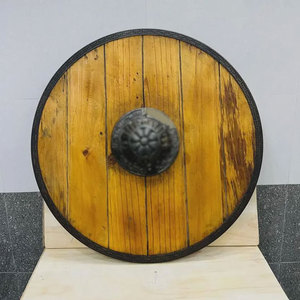 Handmade Norse Viking Wooden Shield Classic Round Design for Historical Events Costume Use Decorative Viking Round Wooden Shield - Product Image 1