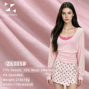 T-shirts <span class=keywords><strong>de</strong></span> base en <span class=keywords><strong>jersey</strong></span> tricoté extensible pour femmes, haut <span class=keywords><strong>de</strong></span> gamme, à manches longues, en 77 % lyocell et 19 % <span class=keywords><strong>laine</strong></span> mérinos, écologiques, pour le loungewear - Product Image 1