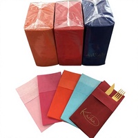 Serviettes de table jetables 1 pli en pâte de bois vierge, 8 plis, imprimées, effet lin, pour usage domestique, mariages et fêtes