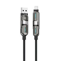 Câble de charge rapide Type-C de qualité supérieure, indicateur LED, charge super rapide 3A, connecteurs renforcés en nylon tressé, compatible iOS