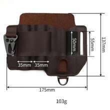 Peau de vache EDC outils taille sac pochette tactique Camping en plein air <span class=keywords><strong>escalade</strong></span> multi-outil étui accès rapide lampe de poche et couteau gaine - Product Image 6