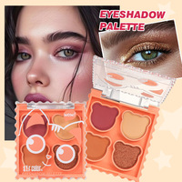 Palette de fards à paupières quatre couleurs, finitions scintillantes et mates, longue tenue, anti-bavures, modèle 8183 pour le maquillage quotidien des étudiants