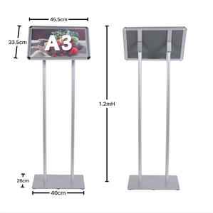स्थिर दोहरी पैरों और प्रीमियम एल्यूमीनियम स्टील निर्माण के साथ स्व-स्थायी ए 3 सूचना धारक - Product Image 4