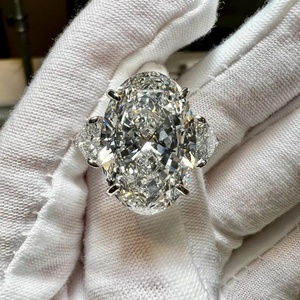 Anillo de Diamante de Laboratorio con Certificación <span class=keywords><strong>IGI</strong></span> GIA, HPHT CVD VVS, Corte Ovalado de 1-10 Quilates, Anillo de Compromiso para <span class=keywords><strong>Mujer</strong></span>, Anillo de Diamante Cultivado en Laboratorio de Oro de 18K - Product Image 2