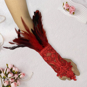 Guanti a uncino per carnevale, con piume di pollo soffici, doppio uso, coprigambe a forma di gamba di ragno, stile gotico scuro punk, anelli per piedi artigianali - Product Image 6