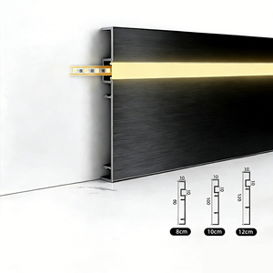 Plinthe LED moderne en alliage <span class=keywords><strong>d</strong></span>'aluminium garantie, finition chromée, <span class=keywords><strong>installation</strong></span> facile, accessoires <span class=keywords><strong>de</strong></span> revêtement <span class=keywords><strong>de</strong></span> sol, résistante à l'<span class=keywords><strong>eau</strong></span> - Product Image 2