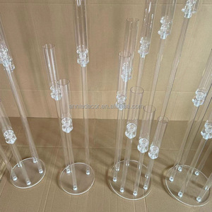 Candelabro Moderno a 5 Bracci in Vetro Acrilico Trasparente Portacandele Decorativo Centrotavola per Matrimoni Feste ed <span class=keywords><strong>Eventi</strong></span> - Product Image 2