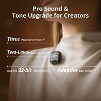 Microphone sans fil Mic 3 (2 émetteurs + 1 récepteur + étui de charge) pour iPhone/Caméra/Android, ultraléger, avec contrôle de gain adaptatif et double équilibrage