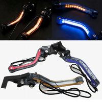 Ensemble universel de leviers de frein et d'embrayage pour moto en aluminium avec lumière LED, leviers de guidon de moto