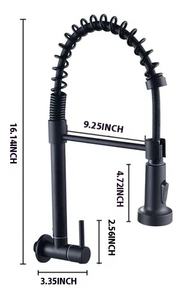 Robinet de cuisine mural en acier inoxydable 304, avec douchette extractible et pivotante pour évier de légumes, Torneira Da Cozinha - Product Image 6
