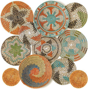Set di 11 Cesti Rotondi da Parete <span class=keywords><strong>in</strong></span> Stile Bohémien, Decorazioni Rustiche per Cucina e <span class=keywords><strong>Casa</strong></span> di <span class=keywords><strong>Campagna</strong></span>, Arredo Estivo - Product Image 1
