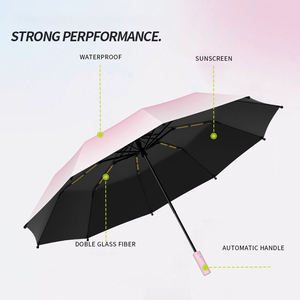 Ombrello Parasole Personalizzato con Gradiente di Colore, Protezione UV Automatica, Doppio Uso, Gomma Nera, Pieghevole - Product Image 3
