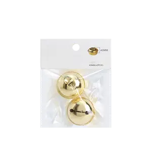 2PCS/1 Bag DIY Keychain Pendant Accessories Bells Small Gold Bell Christmas Tree Decoration Metal Bells 40MM