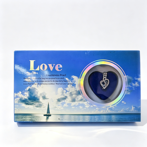 Set Regalo Ostrica di Perle Fai-da-te all'Ingrosso con Collana Pendente a Doppio Cuore in Acciaio Inossidabile a Tema Spiaggia e Oceano, con Perle d'Acqua Dolce - Product Image 1