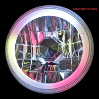 Phare rond LED RGB de 5 pouces, nouveau modèle semi-étanche avec ampoule H4 de 55W, phare automobile