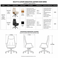 Chaise de bureau de direction à dossier haut en cuir pivotante bicolore crème caramel pour bureau de manager