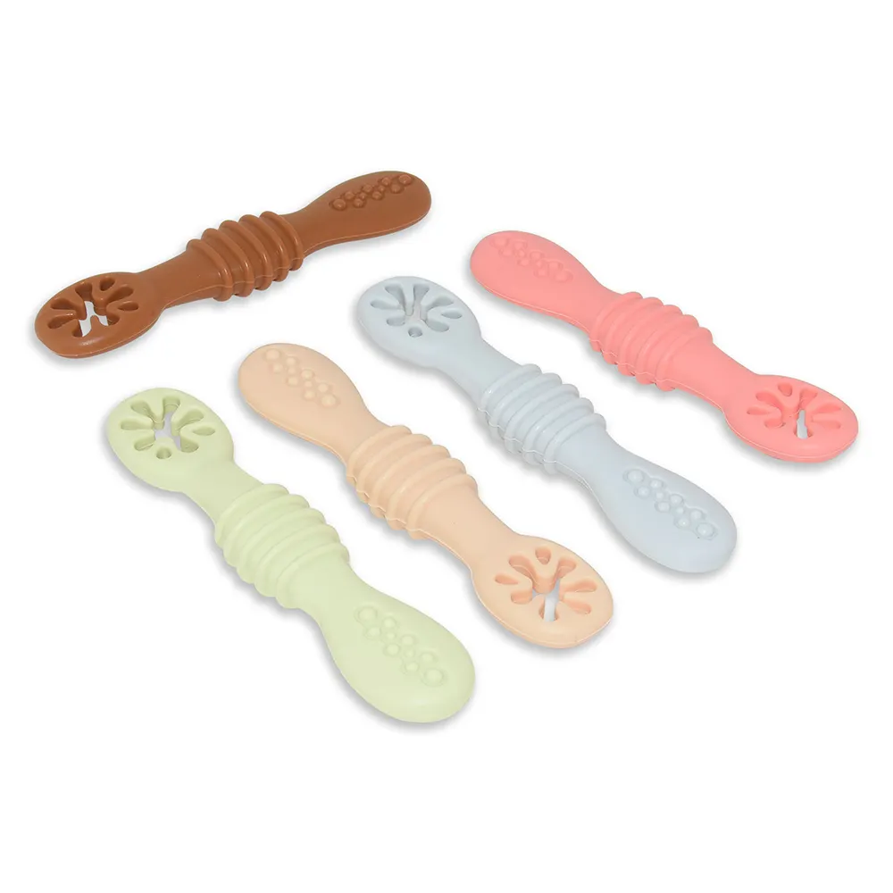 New Design Food Grade First Stage Infant Pre Spoon Toddler Training Utensils Silicone Baby Spoon