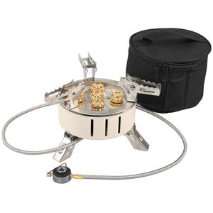 Réchaud de camping à gaz portable cinq têtes cinq brûleurs, mini-alpin, ultra-puissant et coupe-vent - Product Image 1