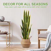 Plante artificielle en pot Faux Sansevieria Snake Plant de 3 pieds de haut avec 24 feuilles résistantes aux UV pour la décoration de la maison et du bureau