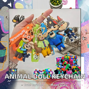 Porte-clés porte-monnaie figurine Crazy Animal City en PVC avec impression UV, motif dessin animé mignon, cadeau pour mariage et étudiant, écologique, pendentif de sac et de voiture - Product Image 2