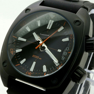 Luxury Black Automatic Mechanical <b>Watch</b> Waterproof Luminous Timing <b>Ring</b> Rubber Belt Mechanical <b>Watch</b> - Product Image 2