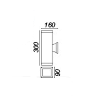 Applique murale extérieure de jardin étanche carrée simple avec éclairage haut et bas