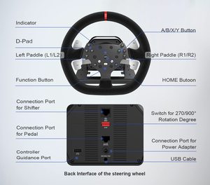 New V10 Drive Force Feedback Gaming <strong>Steering</strong> Racing <strong>Wheel</strong> Full <strong>Set</strong> With Pedals and Shifter for <strong>Xbox</strong> Series, Ps4, Pc - Product Image 5