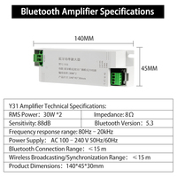 Amplificateur audio BT avec 2 haut-parleurs de plafond de 4 pouces 30W, kit de haut-parleurs encastrés pour système audio de musique d'ambiance à domicile