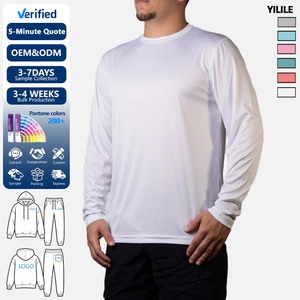 TS4325 Vente en gros, qualité OEM, vêtements de protection solaire à séchage rapide, UPF 50, chemises de pêche à manches longues, t-<span class=keywords><strong>shirt</strong></span> en polyester pour hommes - Product Image 1