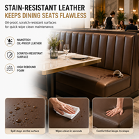 Banquettes de restaurant commerciales personnalisées J2S avec chaises en bois et tables rondes pour projets hôteliers sur le thème nautique