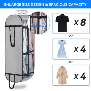 <span class=keywords><strong>Housse</strong></span> de rangement suspendue pour vêtements avec 6 boucles réglables, protège-robe et costume avec fenêtre transparente, anti-poussière, pour l'organisation de la garde-robe - Product Image 4