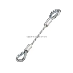 7x7 High Tension Bright Carbon Galvanized Steel Wire Rope With Terminal And Hook