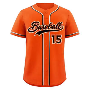 Venta al por mayor de poliéster de secado rápido transpirable camisetas de béisbol de diseño personalizado sublimación impresa logotipo liso Jersey de béisbol para los hombres - Product Image 2