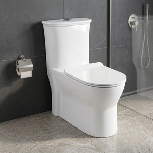 Inodoro de Cerámica Blanco Cuadrado de Una Pieza con Tanque Oculto, Doble Descarga, Ecológico, Montado en el Suelo - Product Image 3