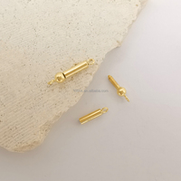 Vente en gros de fermoirs personnalisés en or jaune véritable 18 carats, breloques pour bracelets, colliers, crochets, accessoires de chaîne