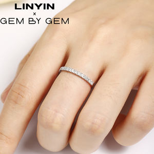 Bague romantique en argent pur massif personnalisée demi-main D VSS avec diamant pour anniversaire de femme bague faite à la main - Product Image 5