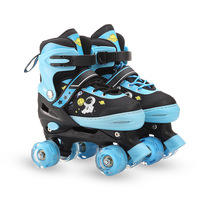 Patins à roulettes complets pour enfants débutants, garçons et filles, double rangée, quatre roues, réglables, en tissu maillé PU, polypropylène, ABEC-7
