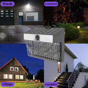 เครื่องกำจัดแมลงแบบติดผนังพลังงานแสงอาทิตย์พร้อมไฟ LED ตะแกรงไฟฟ้า อุปกรณ์ควบคุมศัตรูพืชกลางแจ้ง - Product Image 4