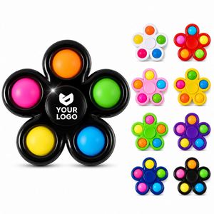 Jouet sensoriel anti-stress personnalisé en forme de fleur, coloré, pour enfants et adultes, avec logo personnalisé, cadeau promotionnel - Product Image 1