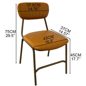 Sillas de Comedor Minimalistas Tapizadas, Asiento Acolchado Acanalado, Patas Metálicas Delgadas, Silla de Salón para el Hogar - Product Image 3