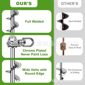 Ancrages au sol M10 en acier inoxydable, tiges de tente pivotantes à 360°, robustes, avec joint métrique, usage général - Product Image 5