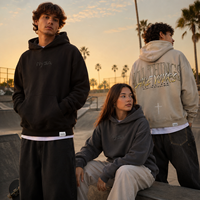 Sweat-shirt à capuche personnalisé avec logo, coton épais 360 GSM, imprimé, vierge, coupe oversize, haute qualité, OEM, faible MOQ, fournisseur en gros