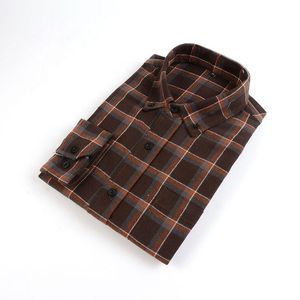 Warm-toned Elegant Brown Checkered Design Exudes Charm. a New Fashion for <strong>Men's</strong> Long-sleeved <strong>Shirts</strong>.