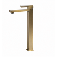Robinet de lavabo en acier inoxydable durable, mitigeur chaud/froid pour salle de bain, à poser sur le comptoir, finition or brossé