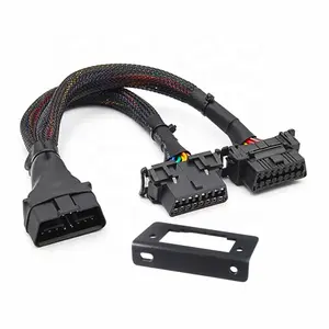 Amazon OBD II 16 pines macho a doble hembra Conector de diagnóstico Cable OBD2 conector arnés de cables para Hyundai Mitsubishi Suzuki