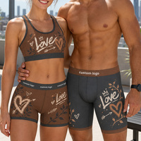 Caleçons et boxers pour hommes à logo personnalisé, motif Couronne et Flèche, séchage rapide, anti-frottement, boxers longs en tissu tricoté, sous-vêtements pour couples