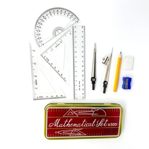 Venta al por Mayor de Juego de Compás Metálico Escolar A5001, Juego de Geometría Matemática de 9 Piezas, Juego de Compás Matemático A5001 Económico - Product Image 1