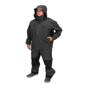 Tissu imperméable à 3 couches, veste d'extérieur multi-poches d'alpinisme, de voile, de pêche, coupe-vent, vestes pour hommes de grande taille - Product Image 5