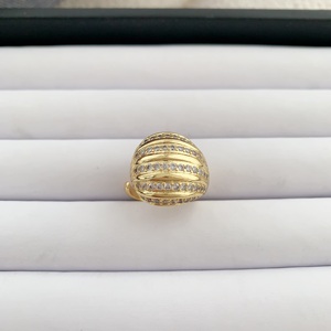 LS-L3437 nouvelle mode 18k plaqué or coeur anneau pour les femmes clair zircon anneau solide gros anneaux pour hommes - Product Image 5